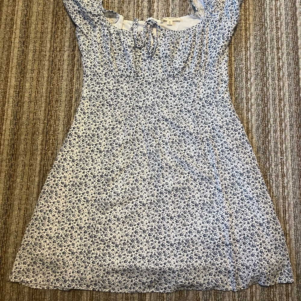 La Hearts Navy and White Floral Blouse